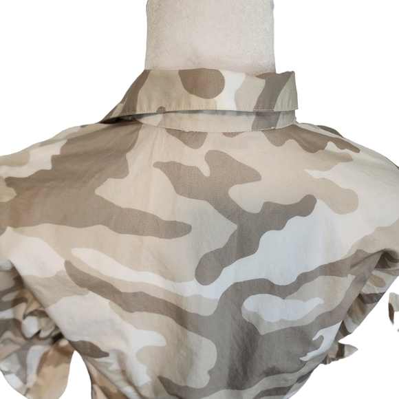 EUC Amina Rubinacci Giornata Cotton Stretch Button Up Shirt in Camo - Picture 7 of 10